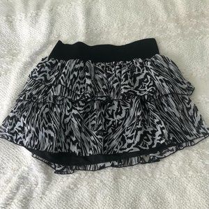 Zebra Print Tiered Mini Skirt